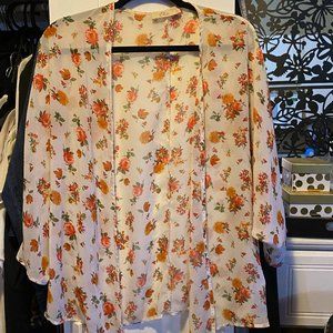 Elodie Kimono Style Floral Cardigan - (S)